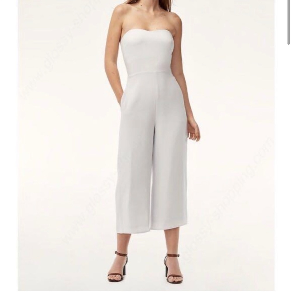 BABATON Aritzia Roshan Strapless Jumpsuit Back Zipper Wide-Leg size 6